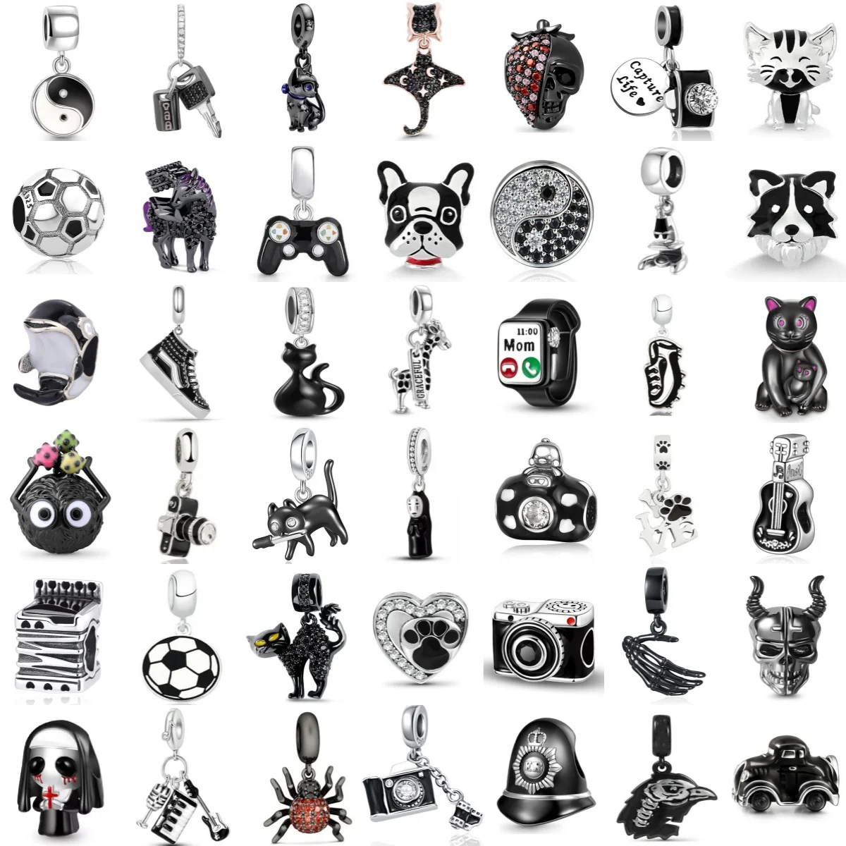 Новый серебро 925, черный цвет, подвеска, футбольный кот, тайцзи, камера, попугай, гитара, подвеска, подходит для оригинального браслета, ювелирное изделие, подарок
Новый серебро 925, черный цвет, подвеска, футбольный кот, тайцзи, камера, попугай, гитара, подвеска, подходит для оригинального браслета, ювелирное изделие, подарок