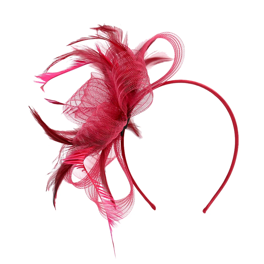 Fascinator Hairband Clip Headband Burgundy Wedding Tea Party Women Dressy Hats Plume Veil Elegant Fashion
Fascinator Hairband Clip Headband Burgundy Wedding Tea Party Women Dressy Hats Plume Veil Elegant Fashion