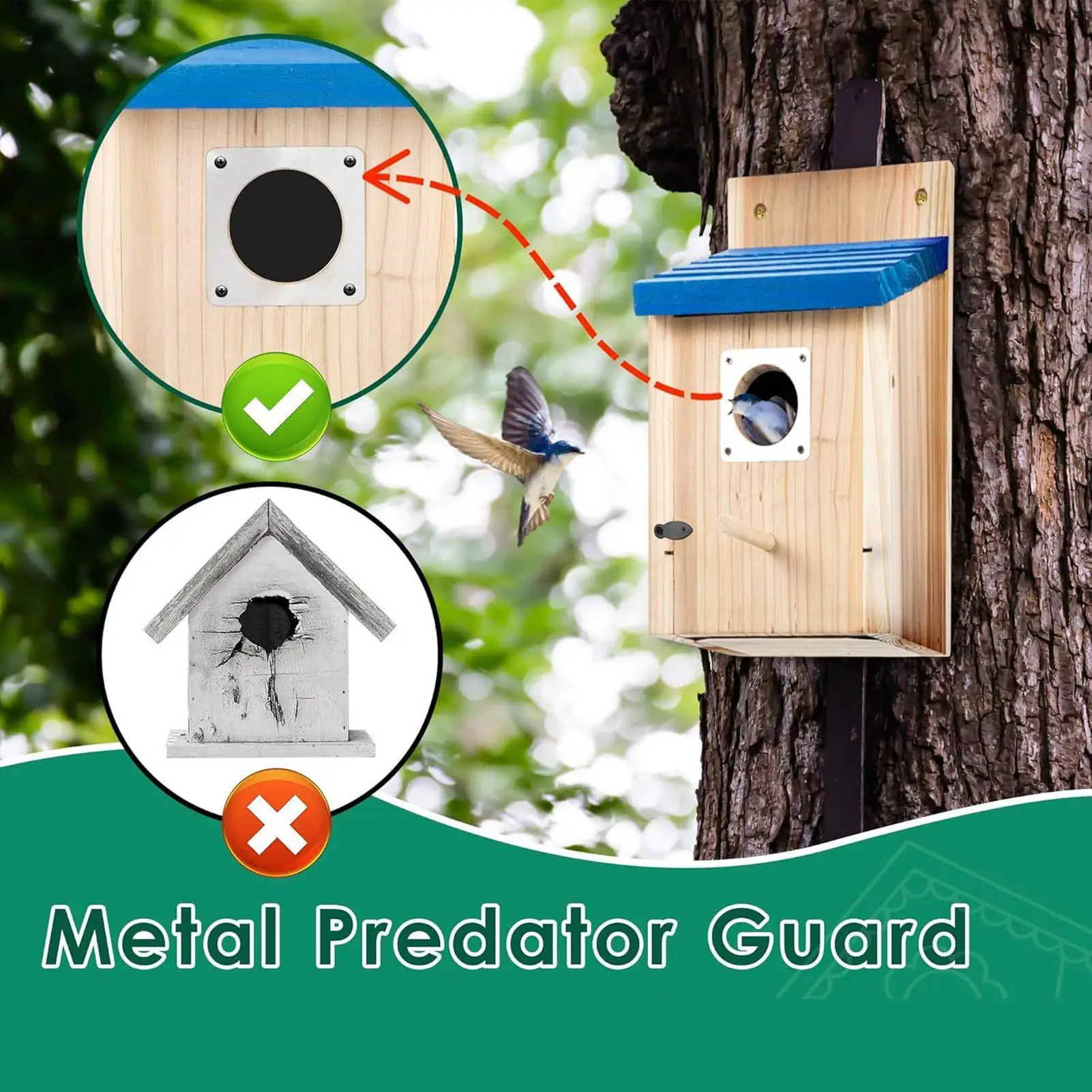 Wooden Birdhouses For Outdoors Ventilated Finch Swallow Shelter With Metal Protective Cover And Lock Wood Nesting Boxes For Eggs
Wooden Birdhouses For Outdoors Ventilated Finch Swallow Shelter With Metal Protective Cover And Lock Wood Nesting Boxes For Eggs