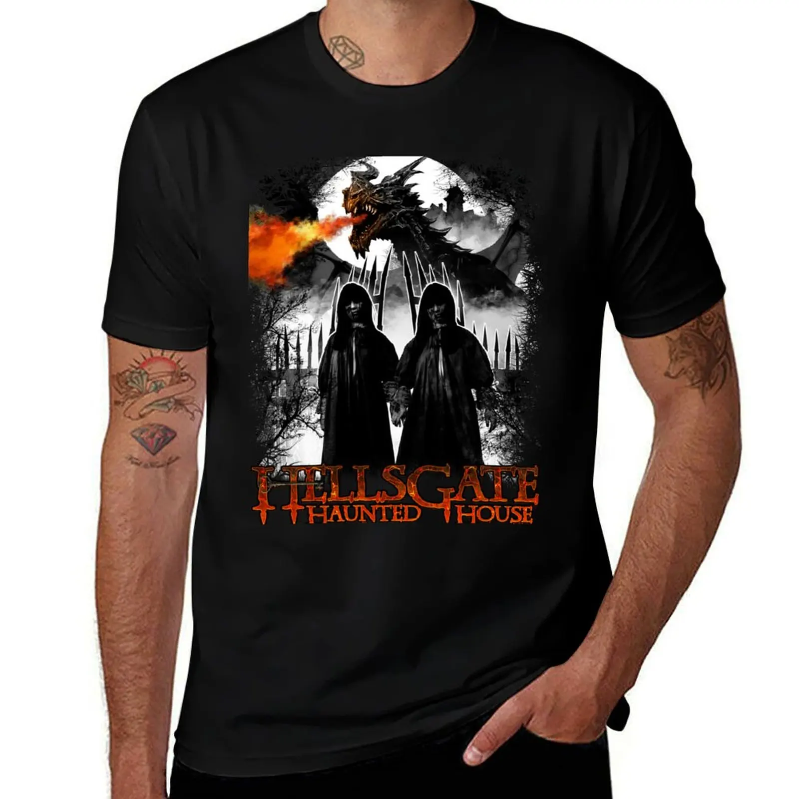 HellsGate Haunted House: Twins with Dragon T-Shirt anime figures quick drying luxury t-shirt Men's t-shirt
HellsGate Haunted House: Twins with Dragon T-Shirt anime figures quick drying luxury t-shirt Men's t-shirt