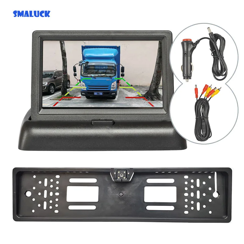 SMALUCK 4.3 inch LCD Display Car Monitor Waterproof European Car License Plate Frame Rear View Backup Camera
SMALUCK 4.3 inch LCD Display Car Monitor Waterproof European Car License Plate Frame Rear View Backup Camera
