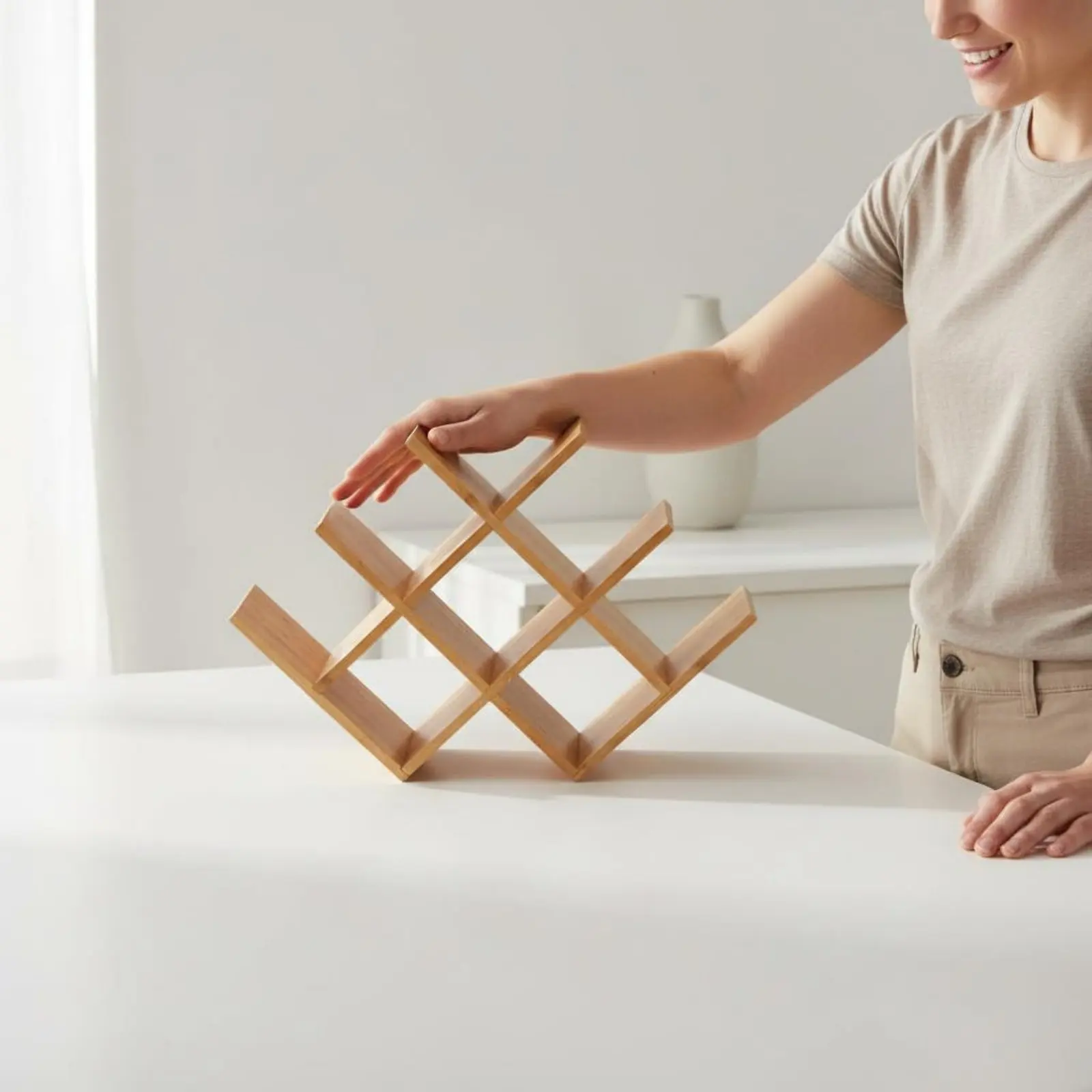 Bamboo Beverage Rack Minimalist Design Freestanding Bottle Rack Household Storage Space Saving for Bar, Pantry
Bamboo Beverage Rack Minimalist Design Freestanding Bottle Rack Household Storage Space Saving for Bar, Pantry