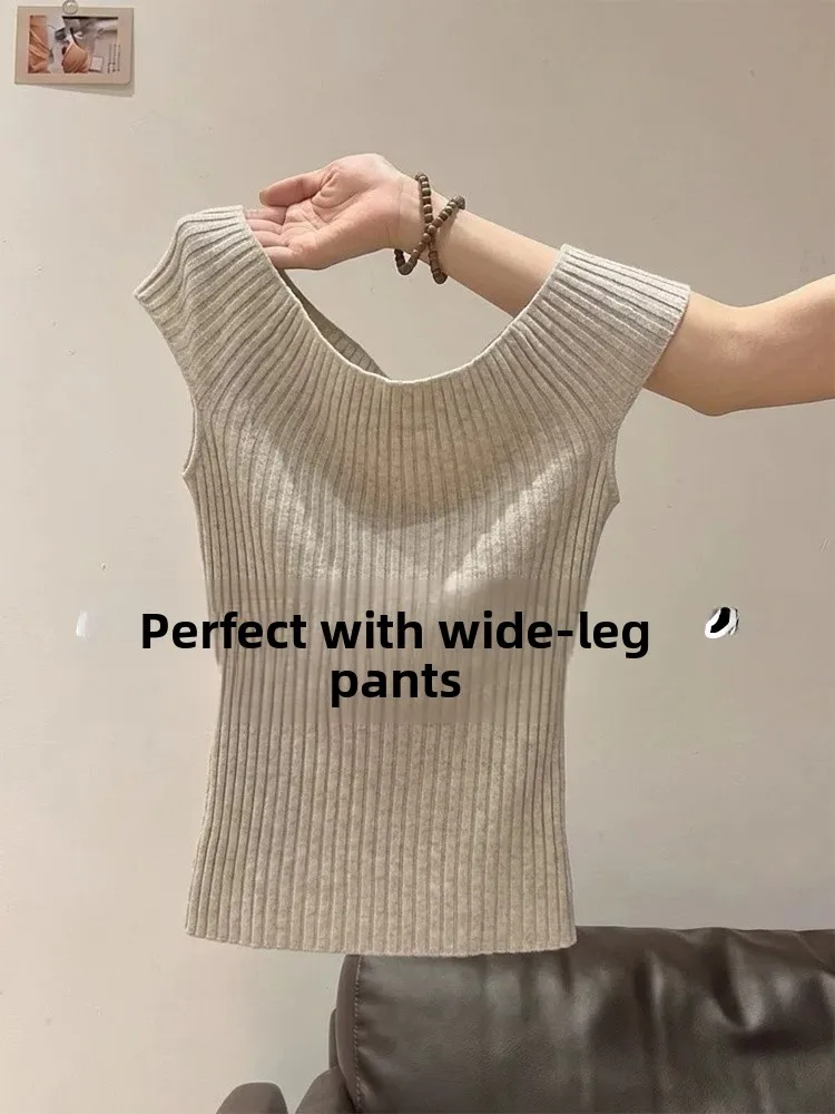 Korean Style Knitted One Shoulder T-Shirt Women's Summer New Outerwear Slim Fit Base Layer Casual Leisure Vintage Hong Kong S...
Korean Style Knitted One Shoulder T-Shirt Women's Summer New Outerwear Slim Fit Base Layer Casual Leisure Vintage Hong Kong S...