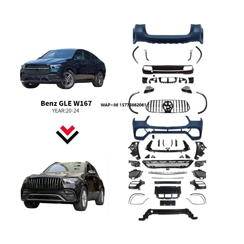 Car Body Kit for GLE W167 BodyKit Upgrade 63 Body Kit Front Rear Bumper 2020-2024 W167 Conversion Kit
Car Body Kit for GLE W167 BodyKit Upgrade 63 Body Kit Front Rear Bumper 2020-2024 W167 Conversion Kit