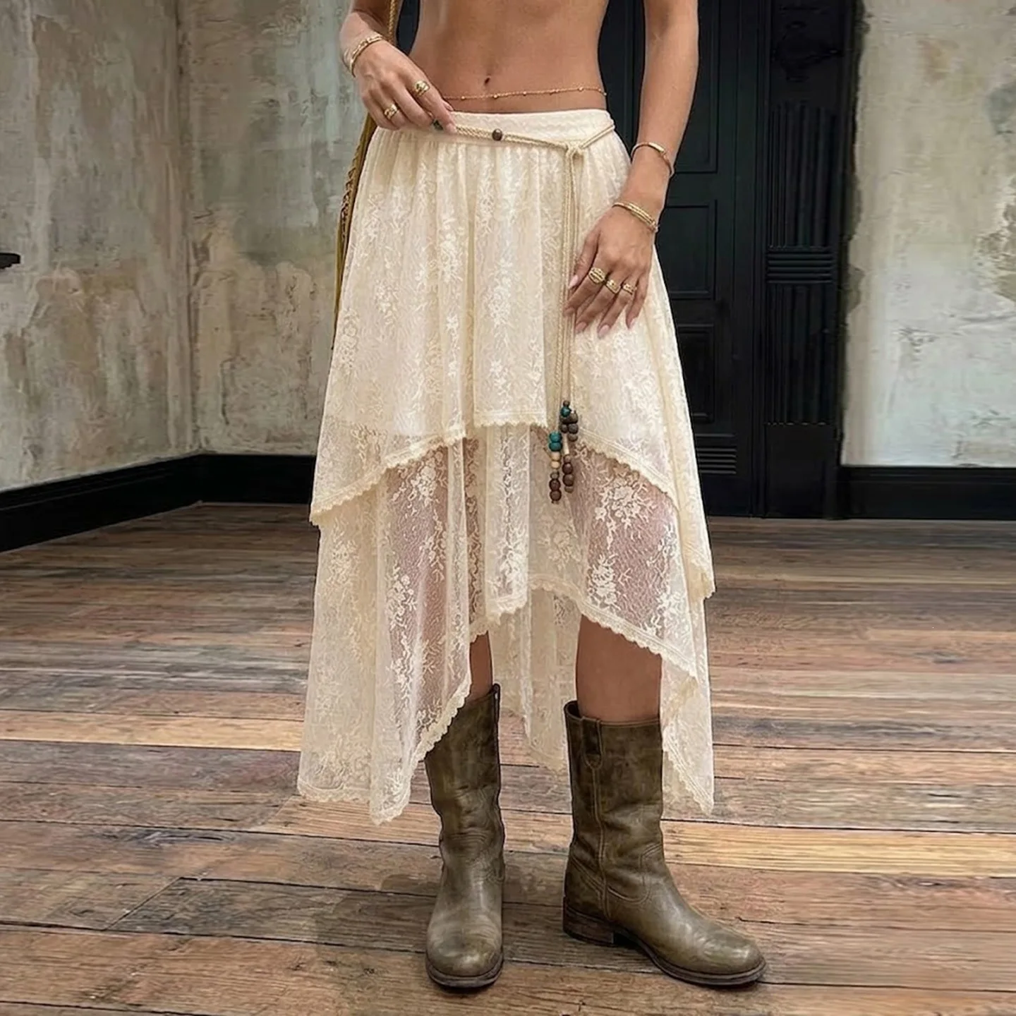 Hot Girls Street Wasteland Style Lace Irregular Mid-length Skirt Low-waist Fashion Versatile Design Drape Skirt
Hot Girls Street Wasteland Style Lace Irregular Mid-length Skirt Low-waist Fashion Versatile Design Drape Skirt