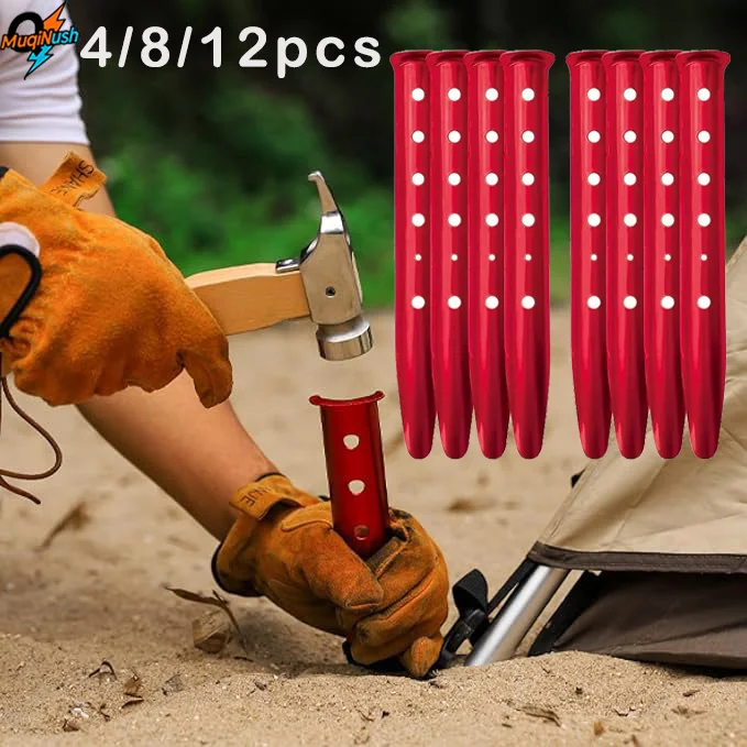MuqiNush 4/8/12 pcs Aluminum Alloy Tent Stakes Heavy Duty U Shape Camping Ground Pegs Lightweight for Beach Grass Snow Outdoor
MuqiNush 4/8/12 pcs Aluminum Alloy Tent Stakes Heavy Duty U Shape Camping Ground Pegs Lightweight for Beach Grass Snow Outdoor