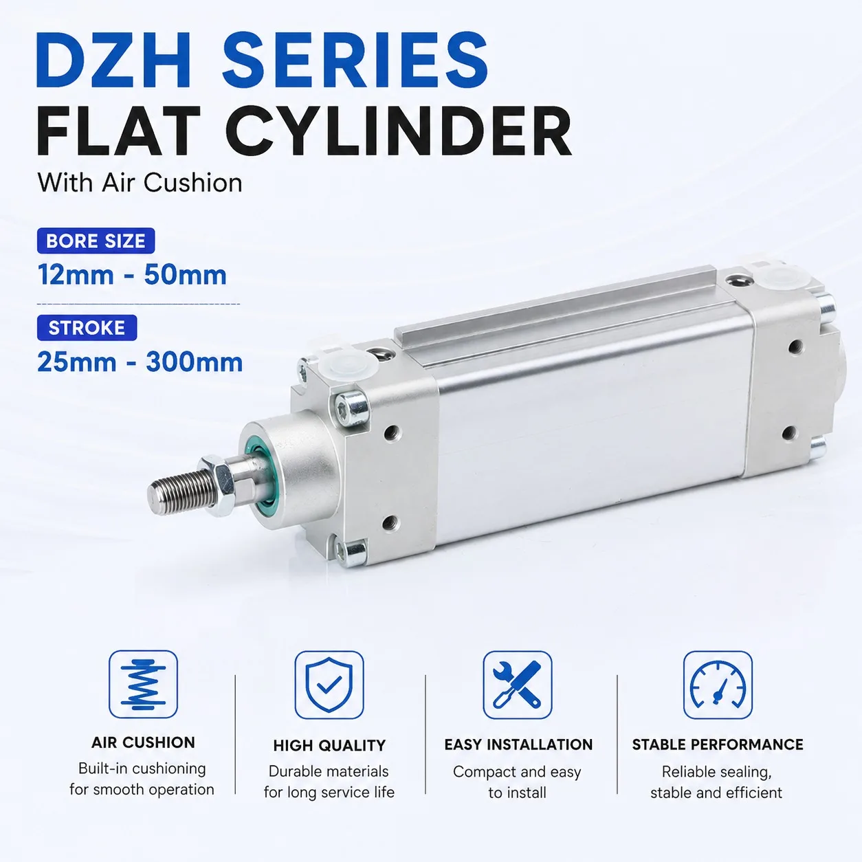 DZH Flat Pneumatic Cylinder Compact Air Cylinder Double Acting Thin Cylinder Aluminum Alloy DZH16 DZH20 DZH25 DZH32 DZH40 DZH63
DZH Flat Pneumatic Cylinder Compact Air Cylinder Double Acting Thin Cylinder Aluminum Alloy DZH16 DZH20 DZH25 DZH32 DZH40 DZH63