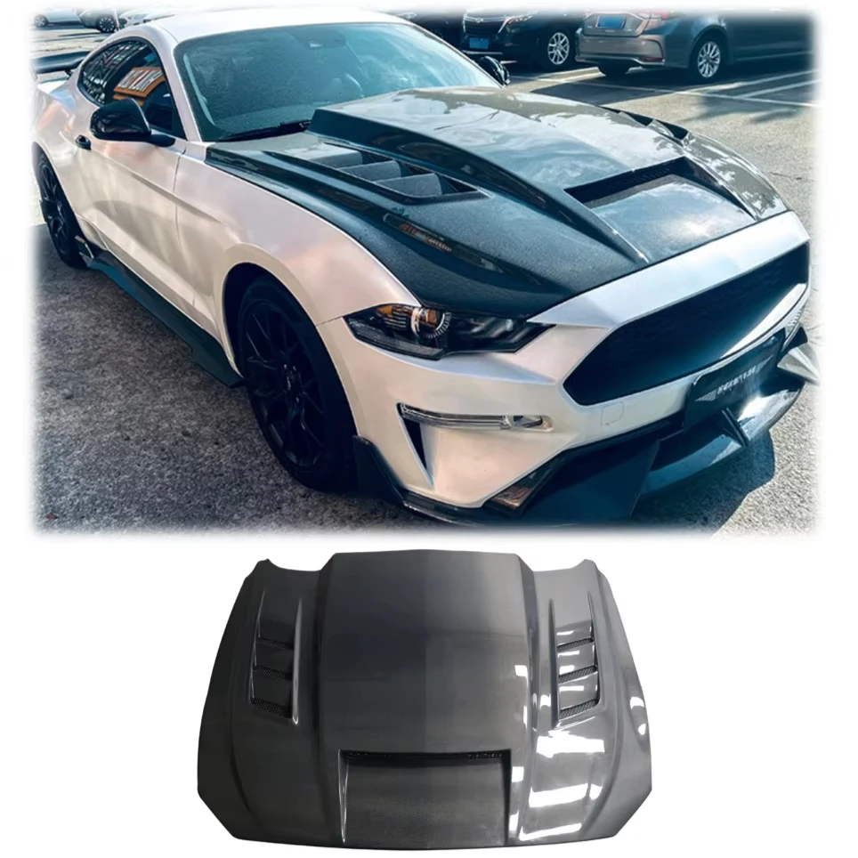 New YX TF Style Carbon Fiber Engine Hood For Mustang 2018-2023 Vented Bonnet Lightweight Replacement Body Kit With Bolts
New YX TF Style Carbon Fiber Engine Hood For Mustang 2018-2023 Vented Bonnet Lightweight Replacement Body Kit With Bolts