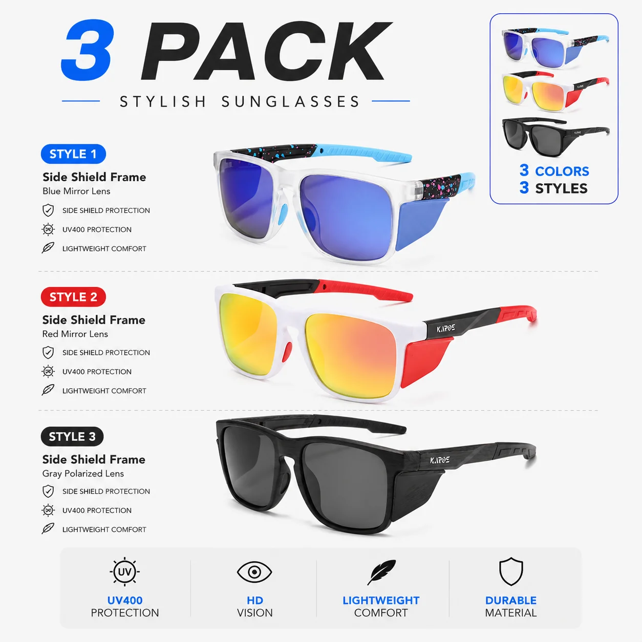3PCS COOLMEN Fishing Polarized Sunglasses UV400 TAC Frame for Men Women Cycling Hiking Running Sports Anti Reflective Eyewear
3PCS COOLMEN Fishing Polarized Sunglasses UV400 TAC Frame for Men Women Cycling Hiking Running Sports Anti Reflective Eyewear