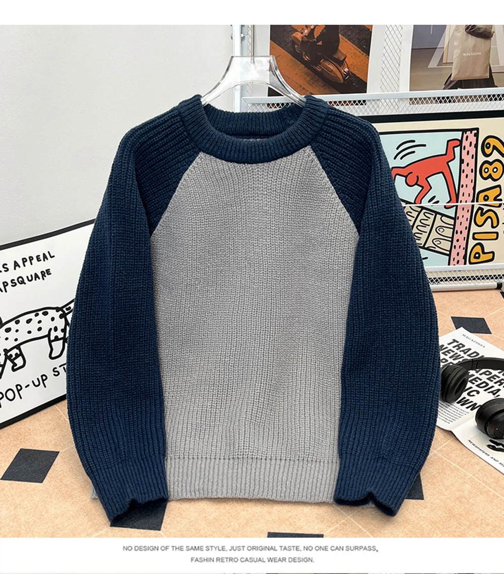 Raglan Sleeve Color-Block Sweater Men's Autumn Japanese Retro Trendy O-neck Casual Knitwear Lazy Style Loose Fit Pullover Jumper
Raglan Sleeve Color-Block Sweater Men's Autumn Japanese Retro Trendy O-neck Casual Knitwear Lazy Style Loose Fit Pullover Jumper
