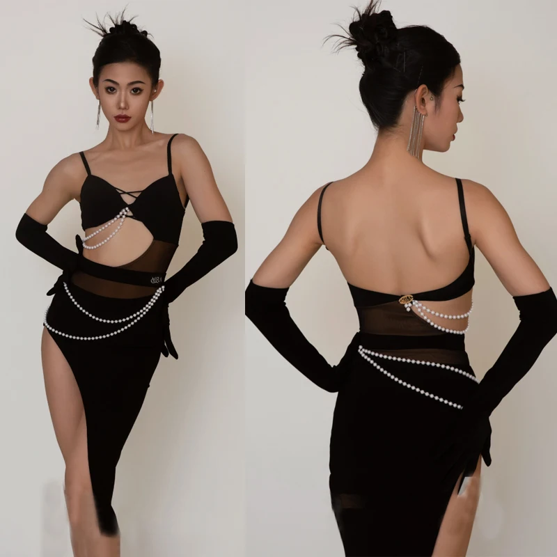 Sexy Samba Chacha Latin Dance Clothing Black Mesh Top Irregular Skirt Women Ballroom Dance Costumes Practice Suit SL10362
Sexy Samba Chacha Latin Dance Clothing Black Mesh Top Irregular Skirt Women Ballroom Dance Costumes Practice Suit SL10362