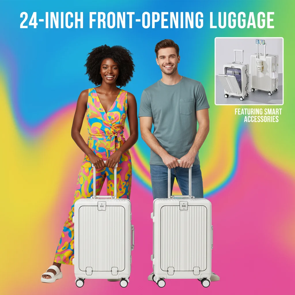 24' White Aluminum Alloy Front Opening Pocket Suitcase Lock USB Charging Plug Spinner Wheel Trolley Bags Travel Rolling Luggage
24' White Aluminum Alloy Front Opening Pocket Suitcase Lock USB Charging Plug Spinner Wheel Trolley Bags Travel Rolling Luggage
