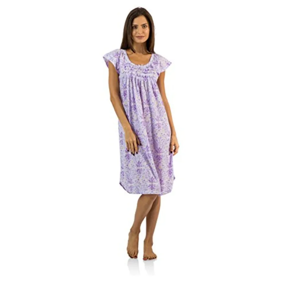 Casual Nights Women's Smocked Lace Short Sleeve Nightgown
Casual Nights Women's Smocked Lace Short Sleeve Nightgown