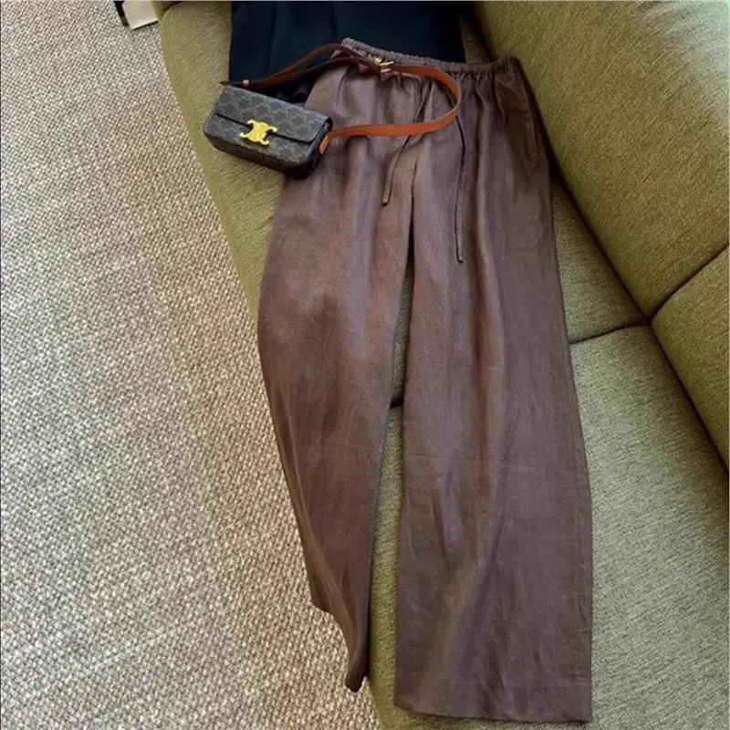 High Waist Straight Leg Linen Pants Women's Summer New Style Casual Loose Fit Trousers Elegant Draped Floor-Length Wide Leg
High Waist Straight Leg Linen Pants Women's Summer New Style Casual Loose Fit Trousers Elegant Draped Floor-Length Wide Leg