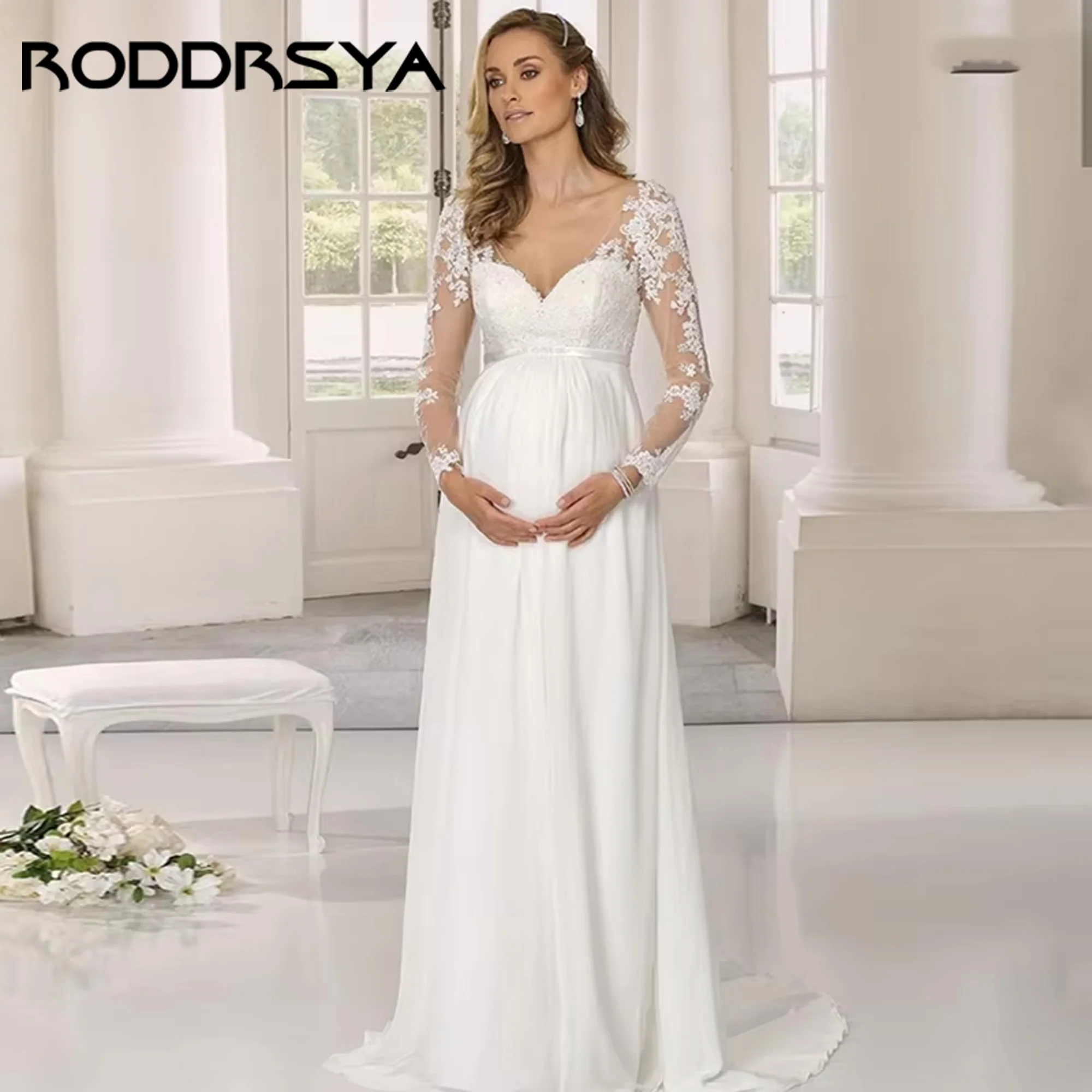 RODDRSYA Pregnant Women Wedding Dress A-Line Chiffon Long Sleeve Sweetheart Bridal Gown Appliques Vestidos De Noiva Customized
RODDRSYA Pregnant Women Wedding Dress A-Line Chiffon Long Sleeve Sweetheart Bridal Gown Appliques Vestidos De Noiva Customized