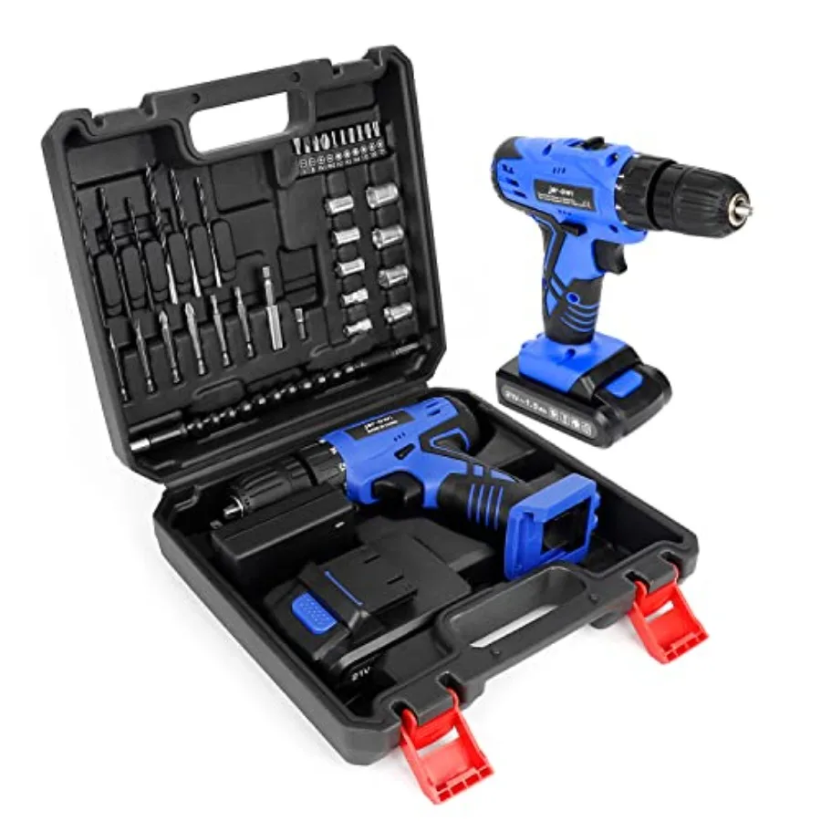 Portable Power Drill Set with 37PCS Drill Bit21V Cordless Drill Driver Kit with Battery and Charger Home Tool Kit with Electric
Portable Power Drill Set with 37PCS Drill Bit21V Cordless Drill Driver Kit with Battery and Charger Home Tool Kit with Electric