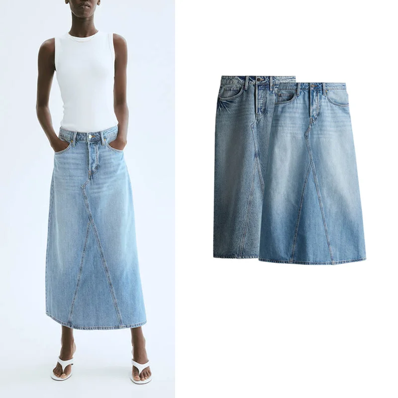 Summer New Women's High Waist A-Line Denim Skirt 5 kets Casual Faion Simple Mid-Length Commute Sle Polyester Fiber
Summer New Women's High Waist A-Line Denim Skirt 5 kets Casual Faion Simple Mid-Length Commute Sle Polyester Fiber