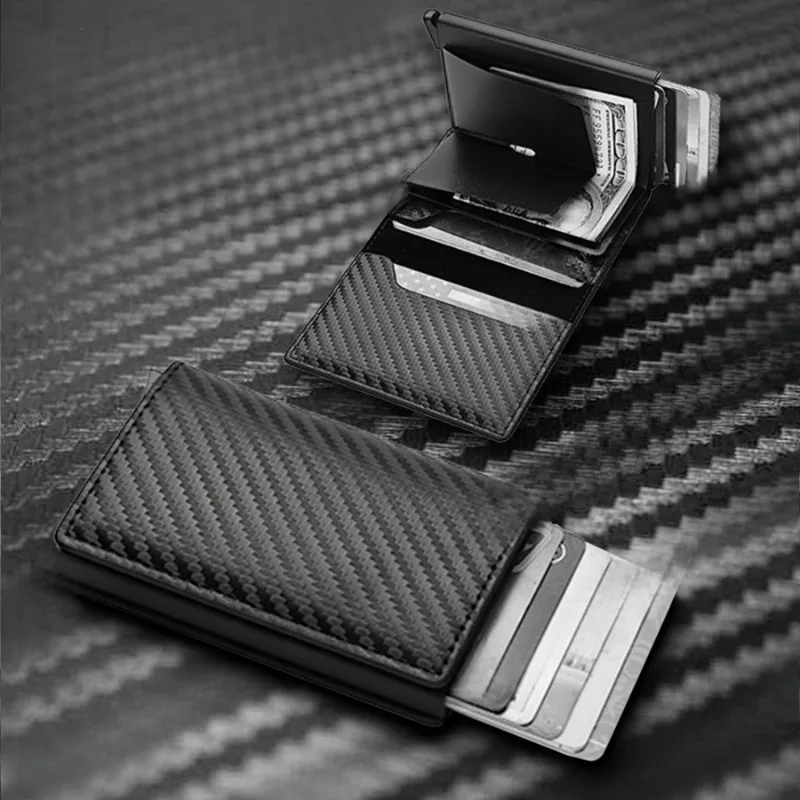 Men's Anti-Theft Brush Carbon Fiber Card Holder Automatic Eject Wallet, Multi-Credit Card Metal Case
Men's Anti-Theft Brush Carbon Fiber Card Holder Automatic Eject Wallet, Multi-Credit Card Metal Case