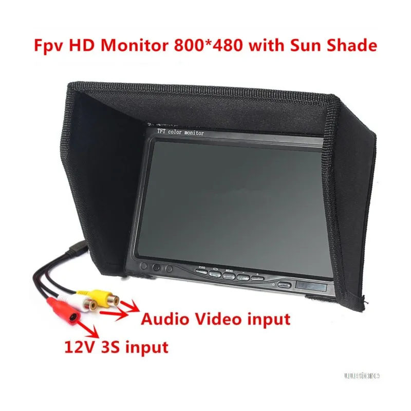 FPV Monitor 7 Inch 800x480 Video Screen TFT LCD Display No Blue Screen Color W/ sunhood for RC Camera Drone Airplane Quadcopter
FPV Monitor 7 Inch 800x480 Video Screen TFT LCD Display No Blue Screen Color W/ sunhood for RC Camera Drone Airplane Quadcopter