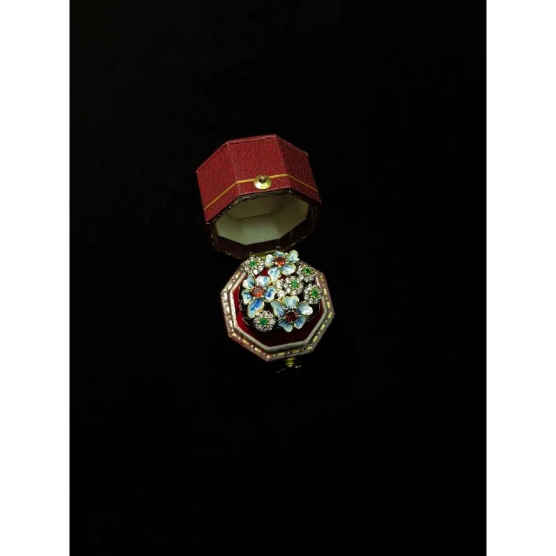 Garden Style Oil Drop Flower Ring, Retro Made with Vintage Metal Inlay, Handmade Oil Drop Fired Petals
Garden Style Oil Drop Flower Ring, Retro Made with Vintage Metal Inlay, Handmade Oil Drop Fired Petals
