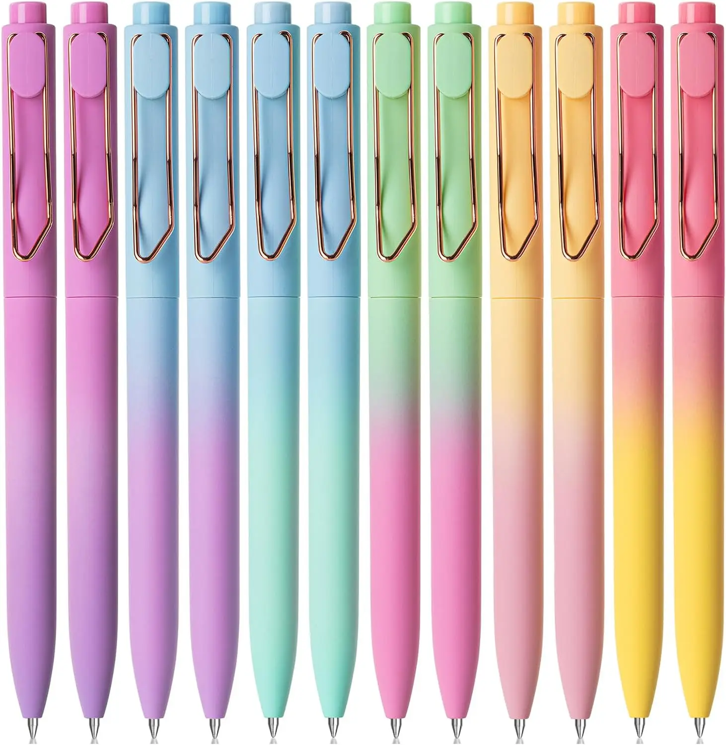 12 Pack Gradient Ballpoint Pens, Black Ink, Smooth Writing, Cute for Journaling
12 Pack Gradient Ballpoint Pens, Black Ink, Smooth Writing, Cute for Journaling