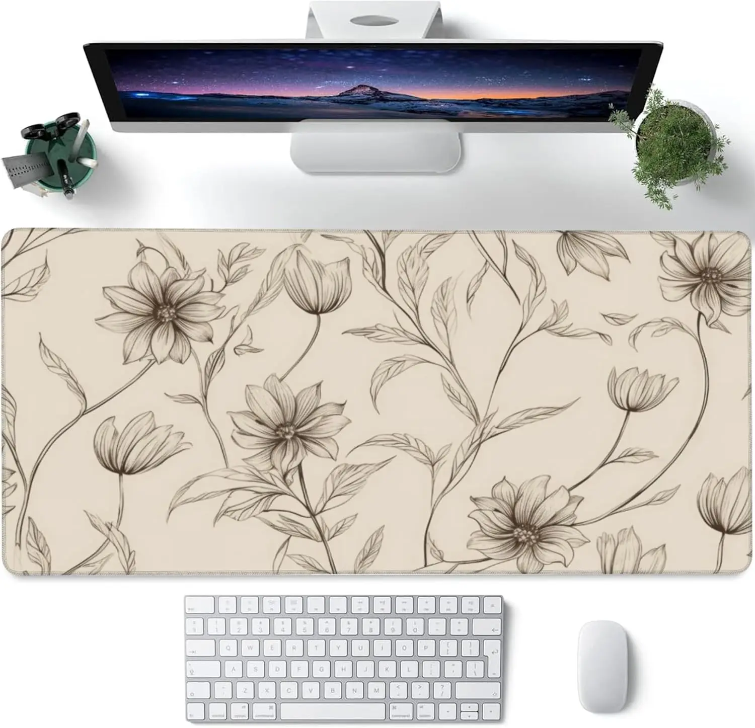 Large Mouse Pad with Floral Design, Extended Desk Mat for Keyboard and Mouse, Non-Slip Rubber Base, Stitched Edges 35.4x15.7
Large Mouse Pad with Floral Design, Extended Desk Mat for Keyboard and Mouse, Non-Slip Rubber Base, Stitched Edges 35.4x15.7