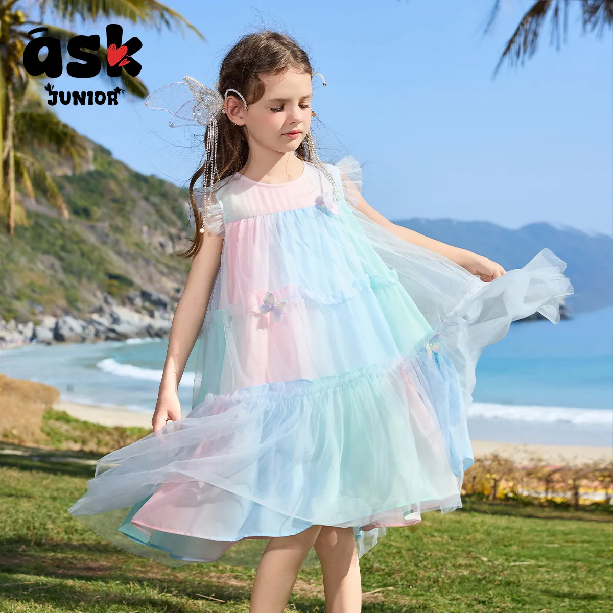 Ask Junior Children Summer Middle and Older Children Contrasting Colors Small Flying Sleeves Fairy Tale Princess Dress Girls
Ask Junior Children Summer Middle and Older Children Contrasting Colors Small Flying Sleeves Fairy Tale Princess Dress Girls