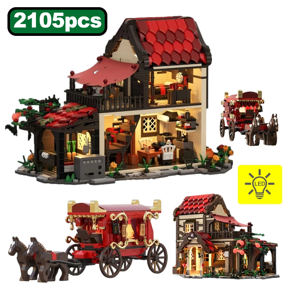 City Street View Medieval Post Station Carriage Building Blocks MOC Villa Architecture Model Bricks for Adults Kids Toys Gifts
City Street View Medieval Post Station Carriage Building Blocks MOC Villa Architecture Model Bricks for Adults Kids Toys Gifts