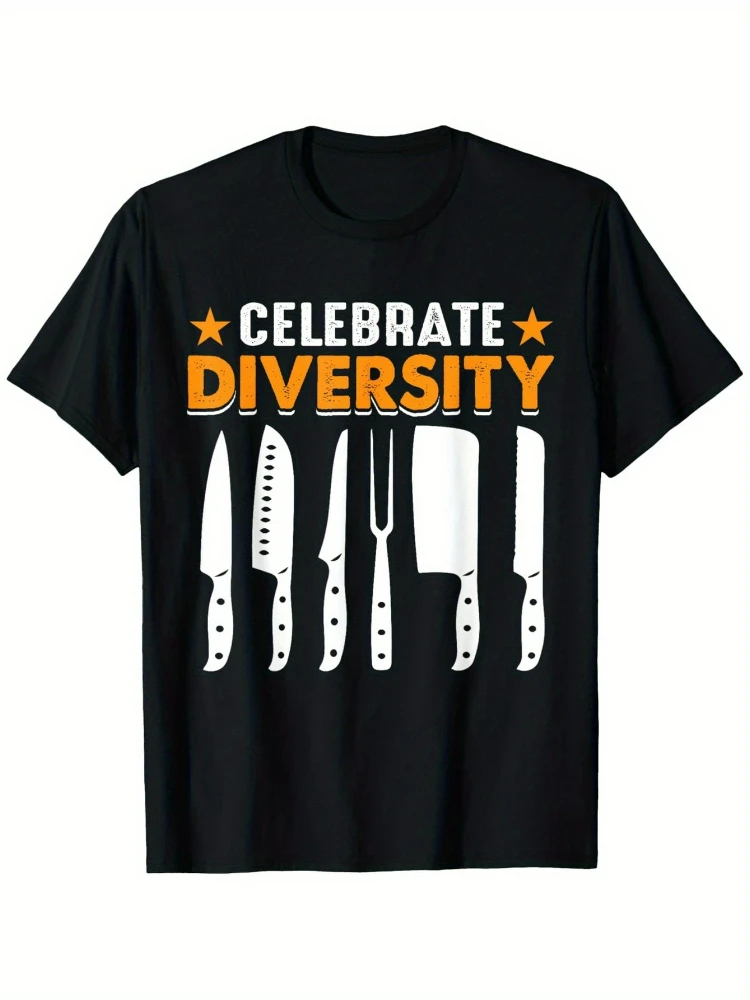 Celebrate diversity-chef t-shirt, fashionable cotton printed O-neck t-shirt, washable, soft and breathable, chef t-shirt.
Celebrate diversity-chef t-shirt, fashionable cotton printed O-neck t-shirt, washable, soft and breathable, chef t-shirt.