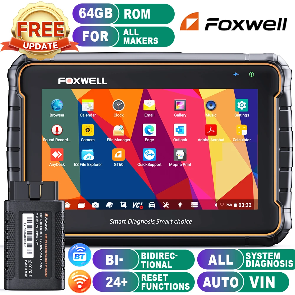 GT60 BT OBD2 Автомобильные диагностические инструменты Foxwel Professional Все системы сброса масла A/F Регулировка 24 Сброс OBD 2 Автомобильный сканер
GT60 BT OBD2 Автомобильные диагностические инструменты Foxwel Professional Все системы сброса масла A/F Регулировка 24 Сброс OBD 2 Автомобильный сканер