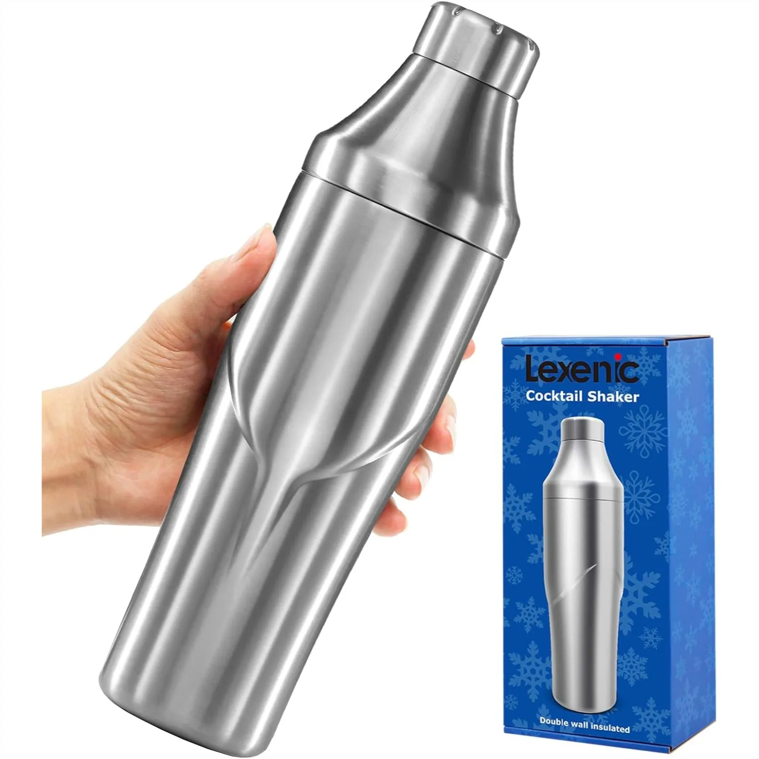 24oz Double Wall Vacuum Insulated Cocktail Shaker Set With Jigger Bar Spoon Leakproof Twist Lid Built-In Strainer Stainless Steel Martini Shaker For Home Bar
24oz Double Wall Vacuum Insulated Cocktail Shaker Set With Jigger Bar Spoon Leakproof Twist Lid Built-In Strainer Stainless Steel Martini Shaker For Home Bar