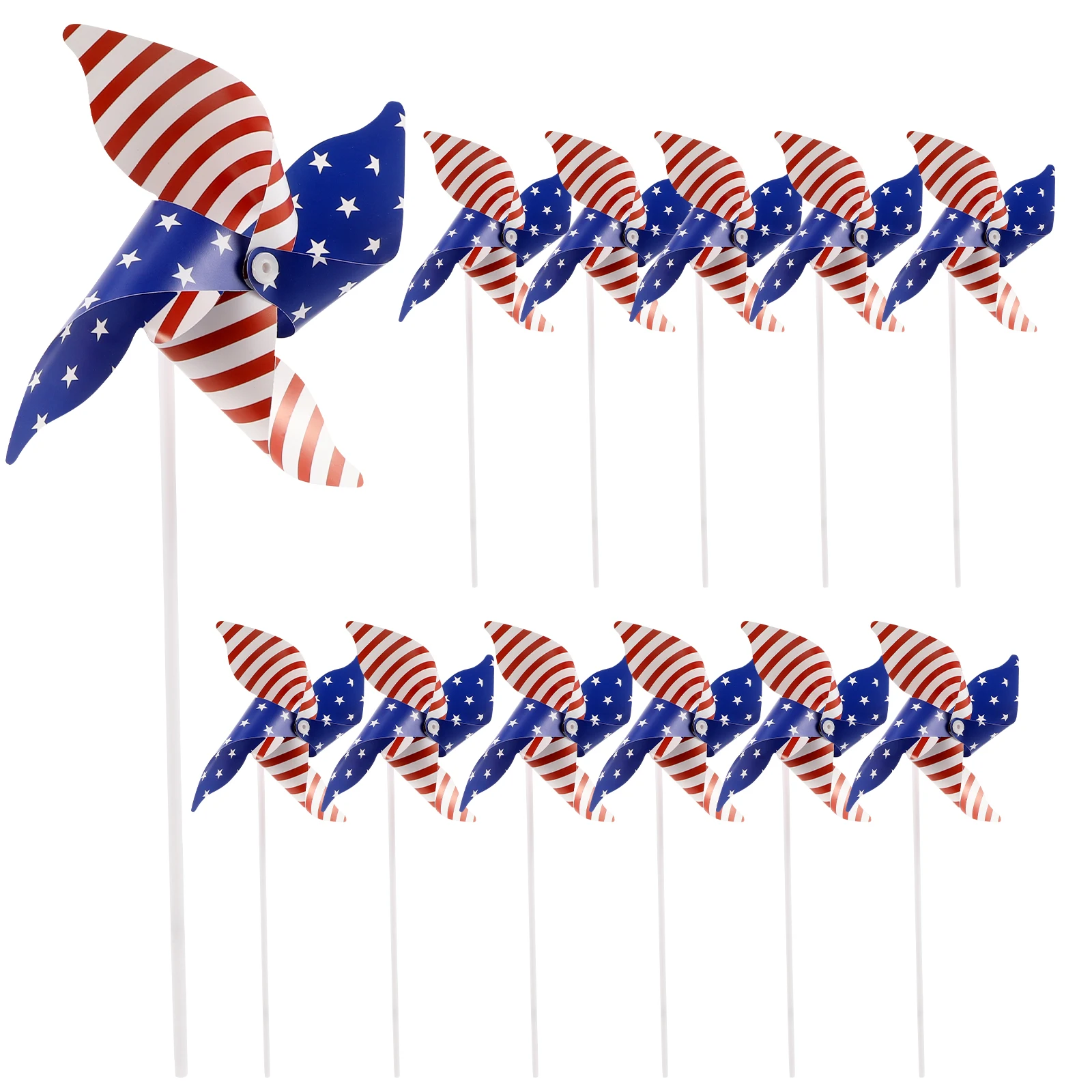 12pcs Patriotic Pinwheel Decorations 18cm 4 Blades Wind Spinners for Yard Garden Memorial Day Star Stripe Outdoor Accessories 
12pcs Patriotic Pinwheel Decorations 18cm 4 Blades Wind Spinners for Yard Garden Memorial Day Star Stripe Outdoor Accessories