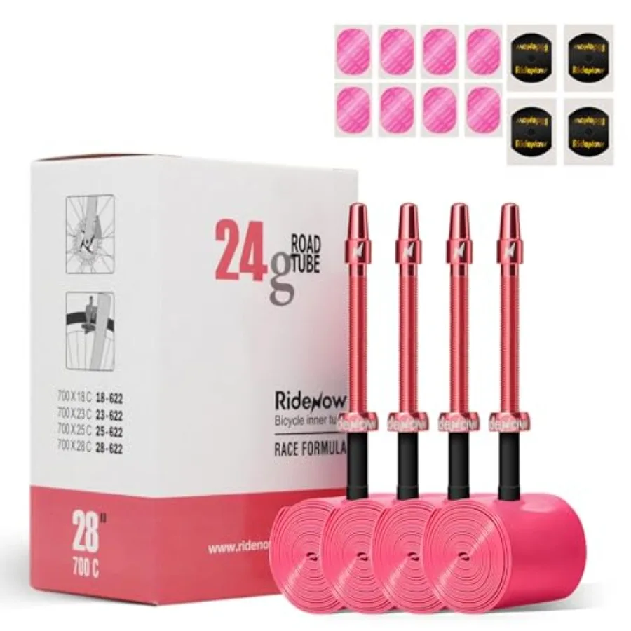 Ridenow 4-Pack Bike Inner Tube for 700/18C-28C, 700/18C-32C with 65/85 mm Metal andTPU Presta Valves for Road Bikes, Super Ligh
Ridenow 4-Pack Bike Inner Tube for 700/18C-28C, 700/18C-32C with 65/85 mm Metal andTPU Presta Valves for Road Bikes, Super Ligh