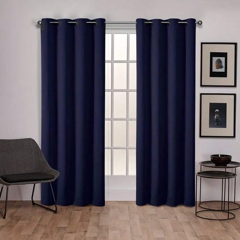 HOME Sateen Twill Woven Room Darkening Blackout Grommet Top Curtain Panel Pair, 52 X84 , Peacoat Blue,52inchWx84inchLPackof2,Pe
HOME Sateen Twill Woven Room Darkening Blackout Grommet Top Curtain Panel Pair, 52 X84 , Peacoat Blue,52inchWx84inchLPackof2,Pe