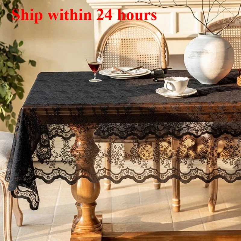 Lace tablecloth white retro round table square tablecloth coffee table household French cover
Lace tablecloth white retro round table square tablecloth coffee table household French cover