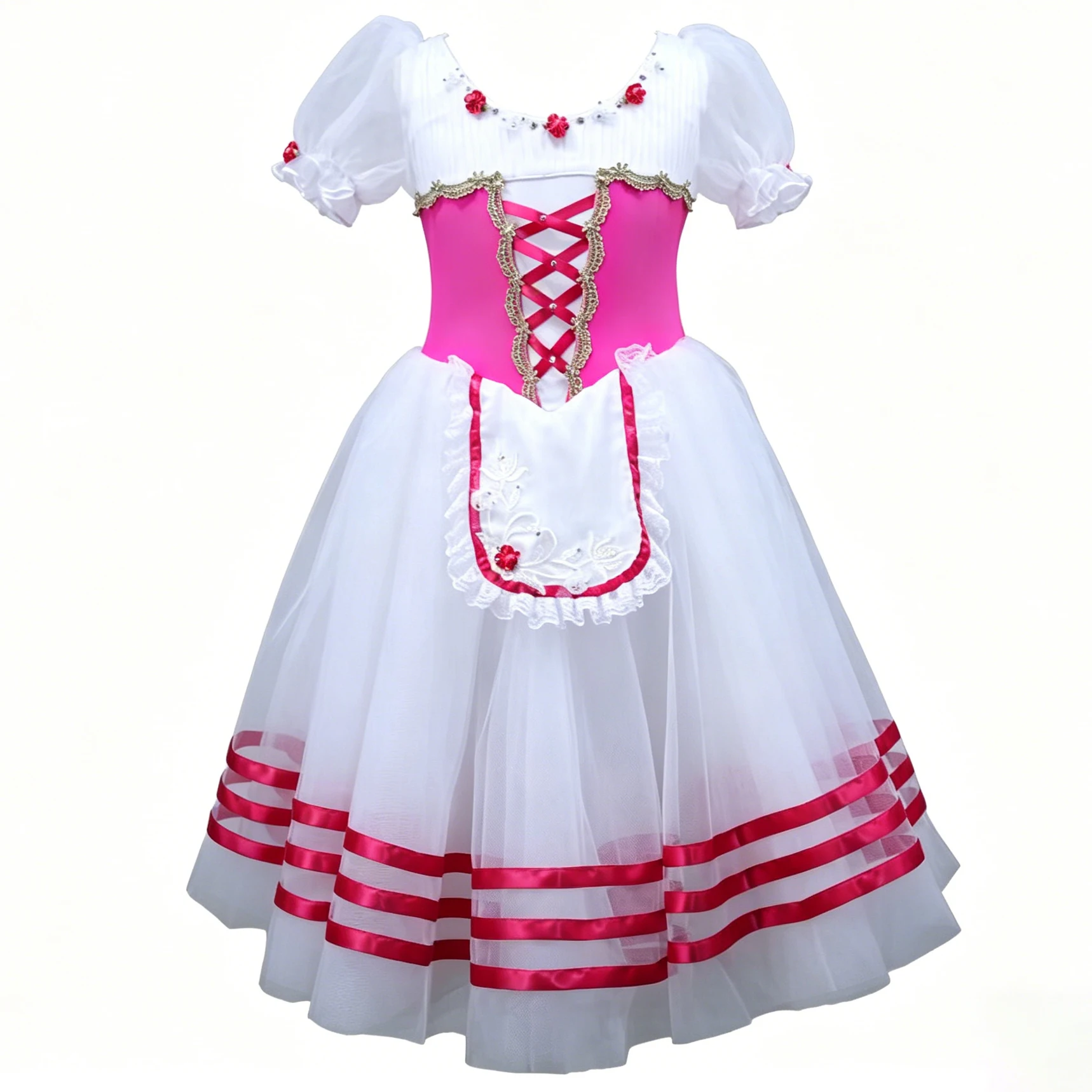 Performance Accessories Dance Clothes Puff Sleeve Flower Lace Ribbon Gauzy Ballerina Party Dress Children Girl Dance Costumes
Performance Accessories Dance Clothes Puff Sleeve Flower Lace Ribbon Gauzy Ballerina Party Dress Children Girl Dance Costumes