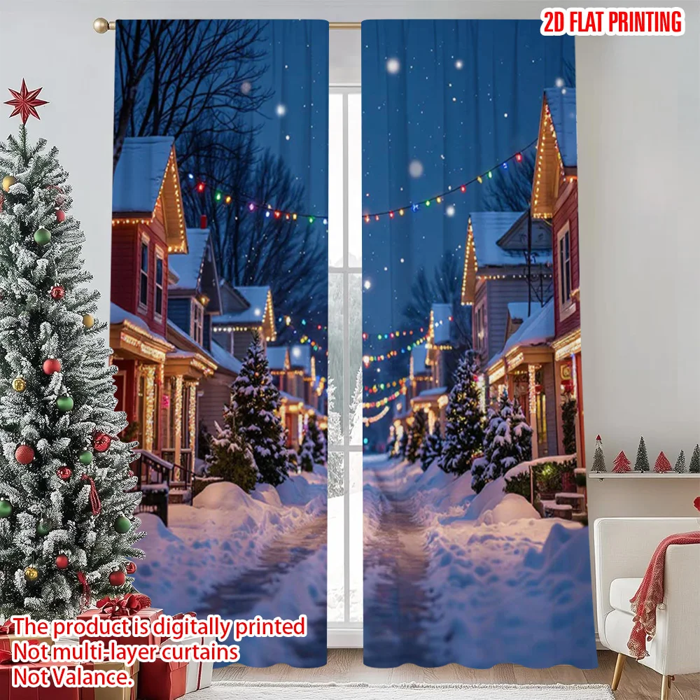 2pcs 2D flat printing Christmas Scene Curtain Christmas Town Scene Machine Washable Polyester Without Electricity Birthday Party
2pcs 2D flat printing Christmas Scene Curtain Christmas Town Scene Machine Washable Polyester Without Electricity Birthday Party