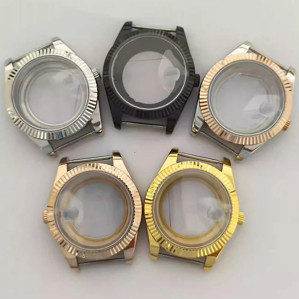 41mm Stainless Steel Gear Bezel Watch Case With Sapphire Crystal Case For Miyota 8285 Movement Transparent Cover Fit 28.5mm Dial
41mm Stainless Steel Gear Bezel Watch Case With Sapphire Crystal Case For Miyota 8285 Movement Transparent Cover Fit 28.5mm Dial