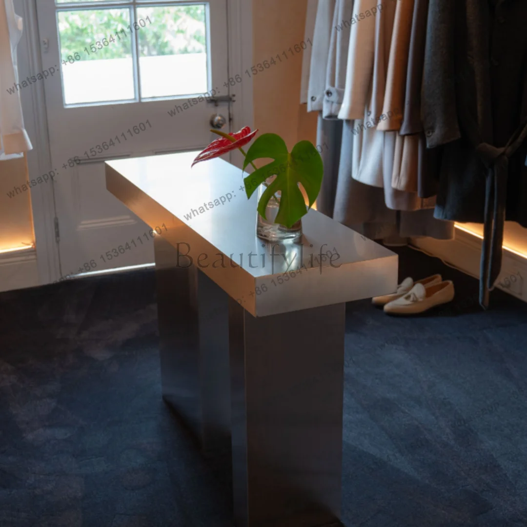Nordic simple square stainless steel entrance table light luxury living room home display stand
Nordic simple square stainless steel entrance table light luxury living room home display stand