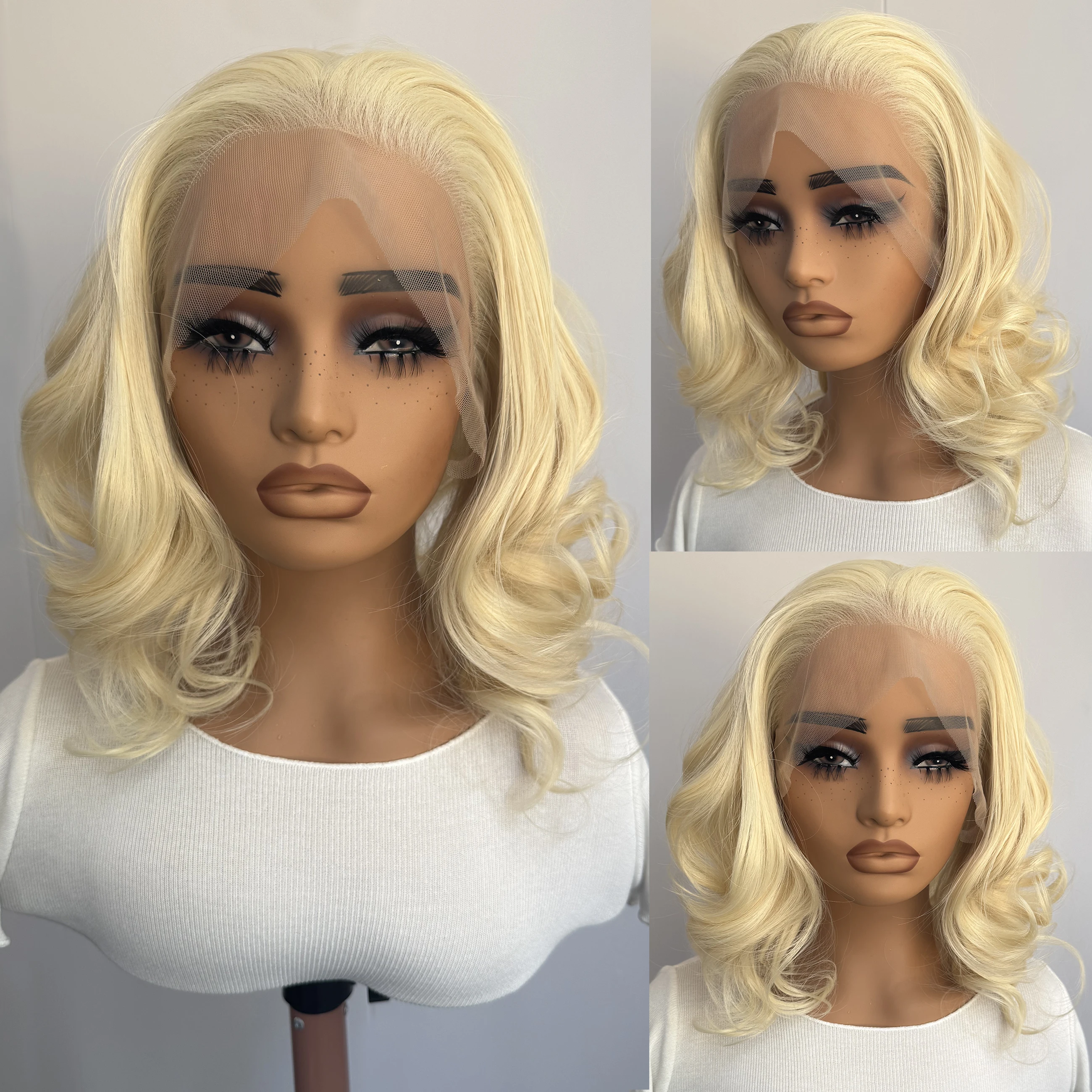 UStyleHair 613 Blonde Short Wave Wig 13x4 Synthetic Lace Front Wigs for Women Natural Hairline Daily Use Cosplay Party Wigs
UStyleHair 613 Blonde Short Wave Wig 13x4 Synthetic Lace Front Wigs for Women Natural Hairline Daily Use Cosplay Party Wigs