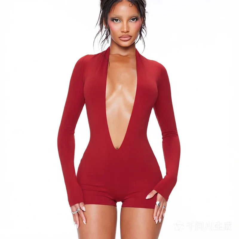 Skinny Playsuits Fashion Women Solid Sexy Plunge V Neck Full Sleeve Peach Hip Slim Casual Rompers Streetwear Overalls Clubwear
Skinny Playsuits Fashion Women Solid Sexy Plunge V Neck Full Sleeve Peach Hip Slim Casual Rompers Streetwear Overalls Clubwear