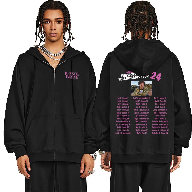 Benson Boone Fireworks & Rollerblades World Tour Zipper Hoodie Men Women Casual Oversized Zip Up Sweatshirt Men's Zip Up Hoodies
Benson Boone Fireworks & Rollerblades World Tour Zipper Hoodie Men Women Casual Oversized Zip Up Sweatshirt Men's Zip Up Hoodies