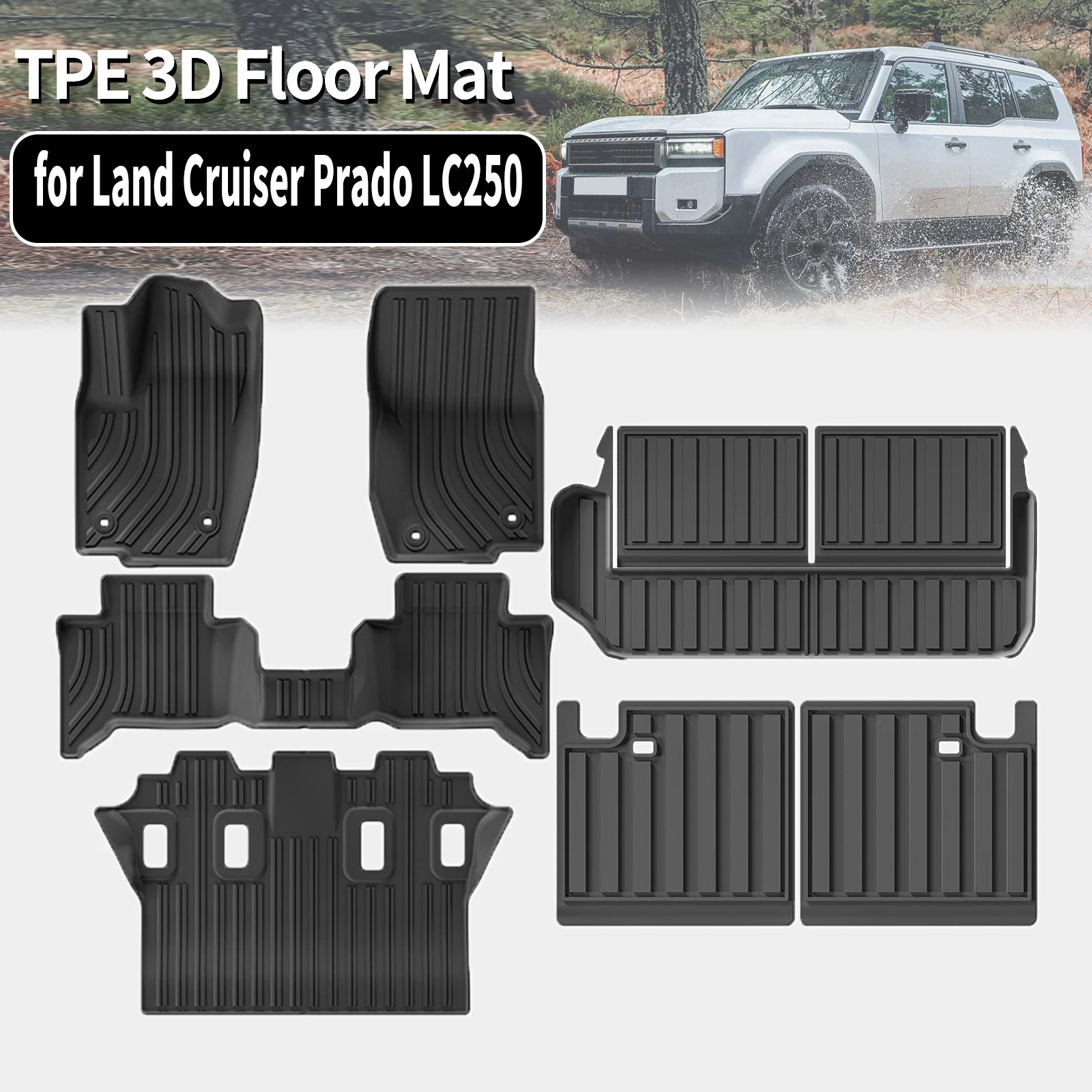 for Land Cruiser LC250 Prado 250 2024 2025 Eco-Friendly TPE Floor Mat & Trunk Pad Non-Slip Dustproof Car Interior Accessories
for Land Cruiser LC250 Prado 250 2024 2025 Eco-Friendly TPE Floor Mat & Trunk Pad Non-Slip Dustproof Car Interior Accessories