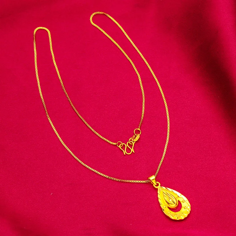 Teardrop Pendant for Women, 24K Gold, AU999 | Hollow teardrop with pearl tassel & rose gold plating, stunning for parties.
Teardrop Pendant for Women, 24K Gold, AU999 | Hollow teardrop with pearl tassel & rose gold plating, stunning for parties.