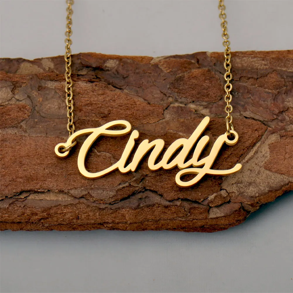 AOLOSHOW Cindy Gold Color Stainless Steel Name Necklace for Women Personalized Jewelry Pendant Chokers Collar Letter Accessory
AOLOSHOW Cindy Gold Color Stainless Steel Name Necklace for Women Personalized Jewelry Pendant Chokers Collar Letter Accessory