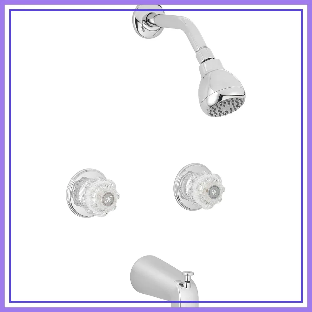 Acrylic Knobs Tub and Shower Faucet Trim Kit, Polished Chrome Two Handle, Aqua Vista 10SHO1H-CH-AV
Acrylic Knobs Tub and Shower Faucet Trim Kit, Polished Chrome Two Handle, Aqua Vista 10SHO1H-CH-AV