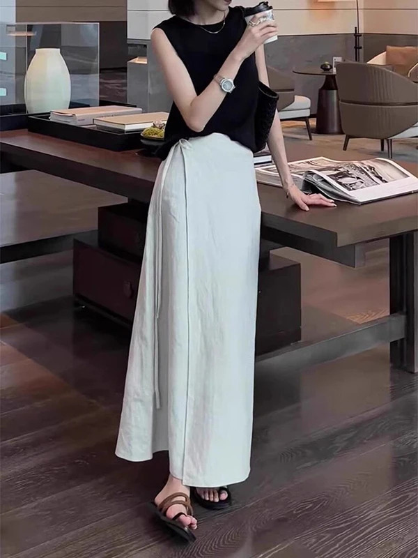 White A-Line Midi Skirt High Waist Slimming Spring Summer New Style Women's Fashion Ladies' Half-length Skirts
White A-Line Midi Skirt High Waist Slimming Spring Summer New Style Women's Fashion Ladies' Half-length Skirts