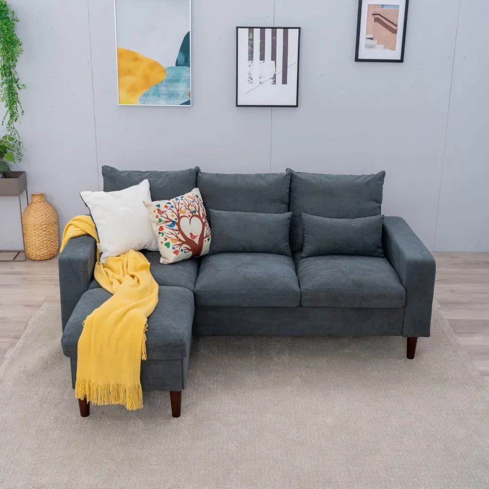 Sectional Sofa, 76.5”, Linen Fabric, Track Arms, 3 Seater with Ottoman, Sofa for Living Room, Small Space, L-Shaped Sofa
Sectional Sofa, 76.5”, Linen Fabric, Track Arms, 3 Seater with Ottoman, Sofa for Living Room, Small Space, L-Shaped Sofa