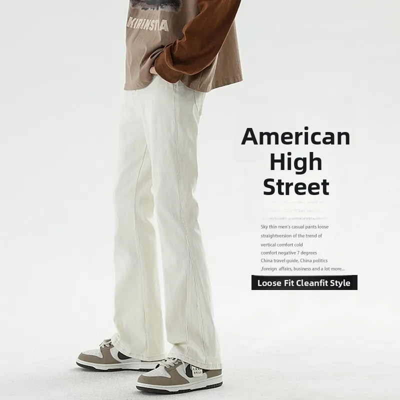 American High Street Slim Fit Straight Leg Micro Flared Jeans Men's Trendy Spring Autumn Cotton Denim Fashionable Street Style
American High Street Slim Fit Straight Leg Micro Flared Jeans Men's Trendy Spring Autumn Cotton Denim Fashionable Street Style