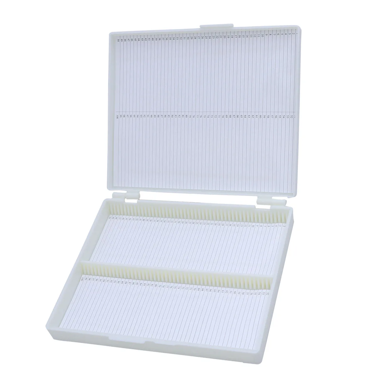 100 Grid Prepared Storage Microscope Slides Case Glass Holder Boxes for Labs Contents Sheet
100 Grid Prepared Storage Microscope Slides Case Glass Holder Boxes for Labs Contents Sheet
